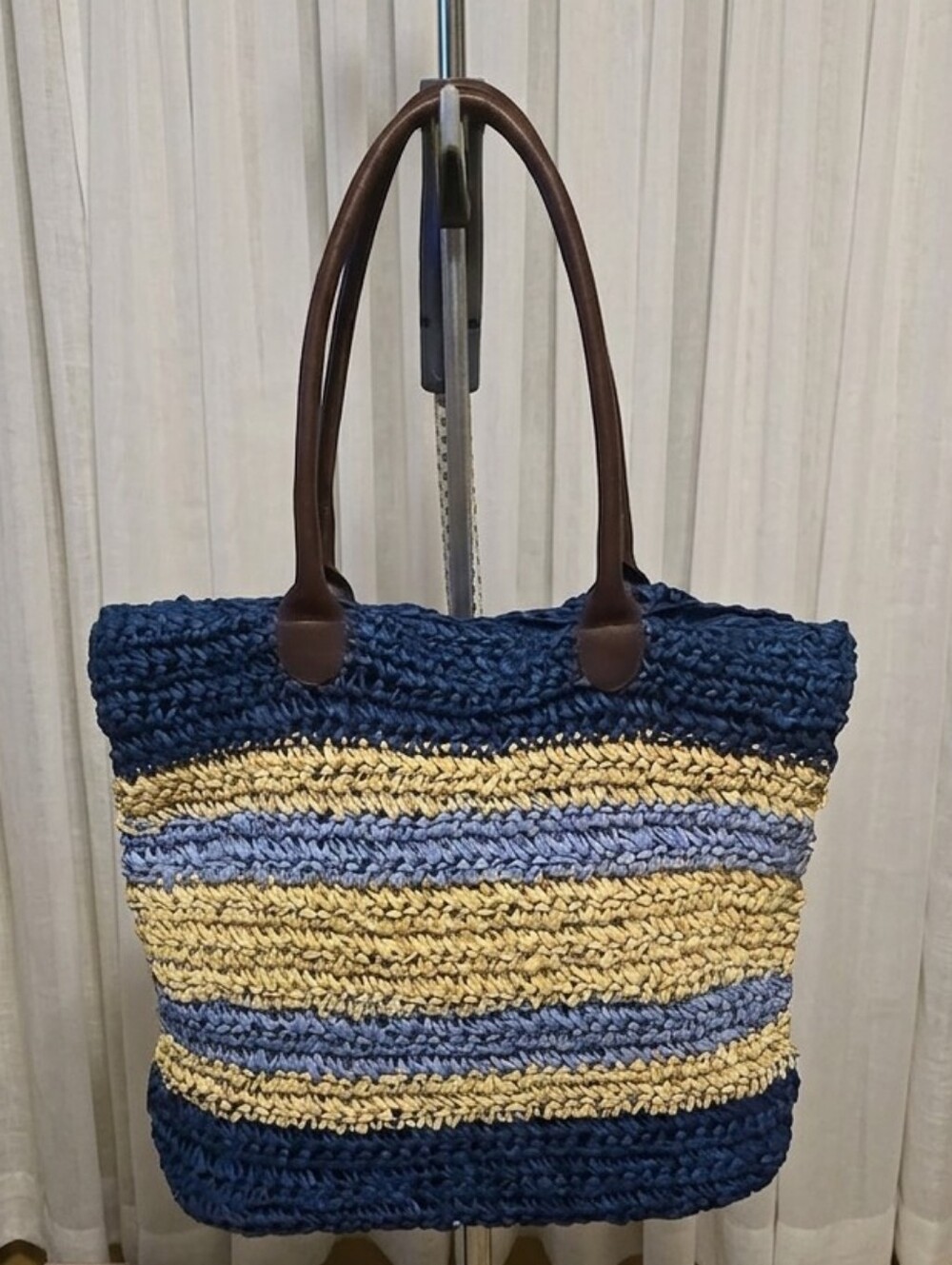 Abercrombie & Fitch Striped Woven Resort Tote